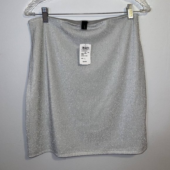 Silver Sparkle Pencil Skirt - Picture 2 of 2